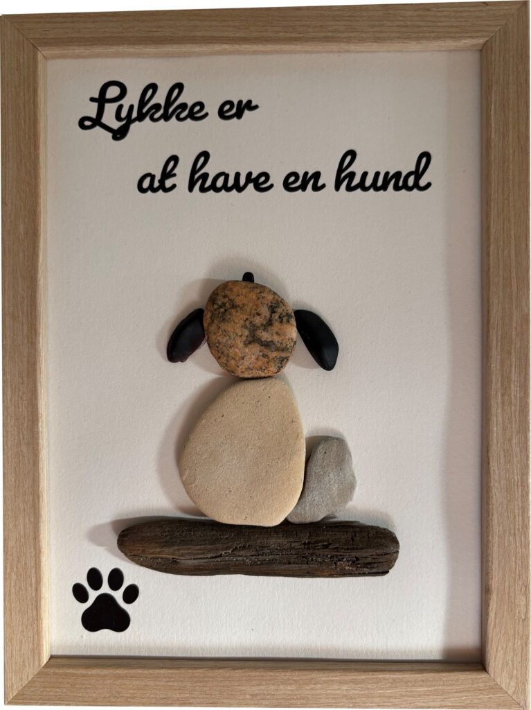 lykke er at have en hund – wandbild für hundefans
